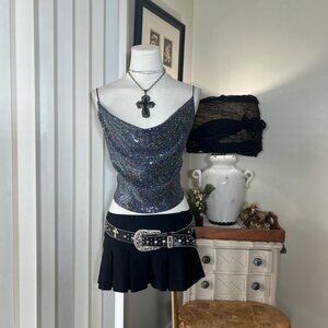 Y2k Jacaranda Sequin Club Top